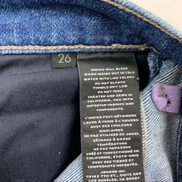 J Brand Jules Rhinestone Tuxedo Stripe Straight Leg Jeans in Urbanite Sz 26 - Picture 9 of 16